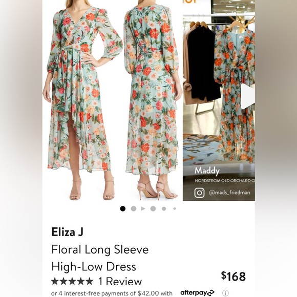 Eliza J
Floral Long Sleeve High-Low Dress - Picture 3 of 3